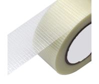 Cross Filament Tape – Fiberglass Reinforced, 1 & 2 Inch Width, 50 Yards Length, White | High Tensile Strength, Synthetic Rubber Adhesive | 24 & 48 Rolls/Carton